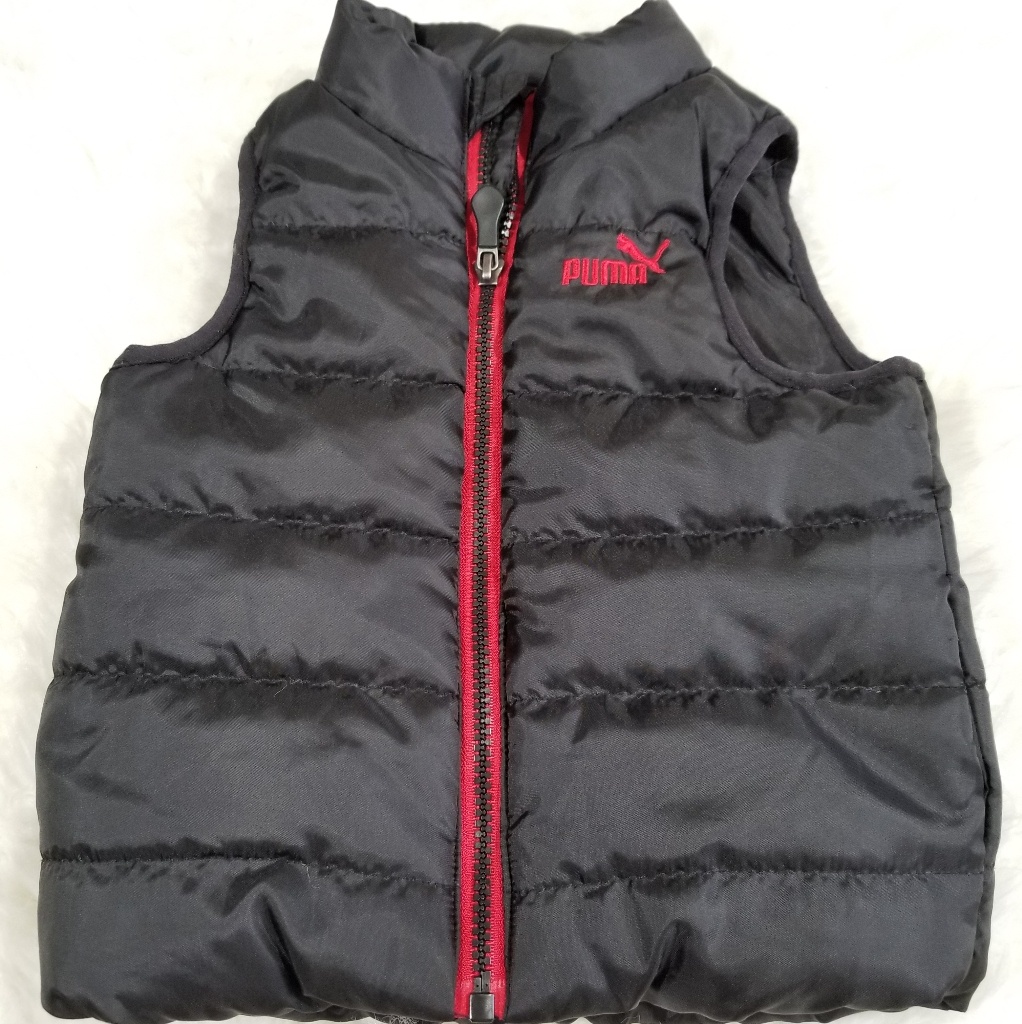 Puma Puffer Black Zippered Vest. Size 24m
